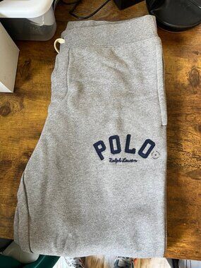 RL Fleece Logo Jogger Grey Pant Men Polo Ralph Lauren